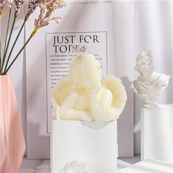 2 Piece Angel Soy Scented Candle Set Vegan Wax Home Decor - Picture 6 of 7